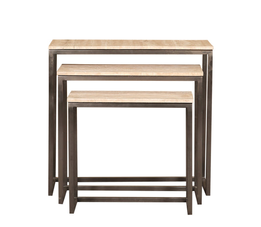 Zoah Black Travertine rectangle sidetable SV3