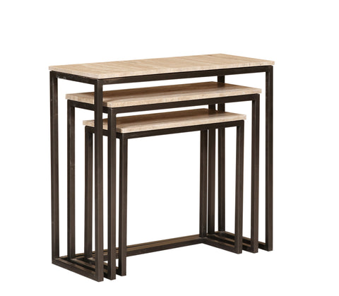 Zoah Black Travertine rectangle sidetable SV3