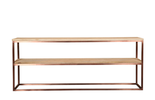 Zoah Copper mango wood double level sidetable