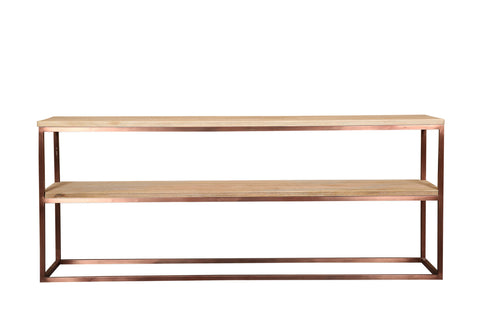 Zoah Copper mango wood double level sidetable